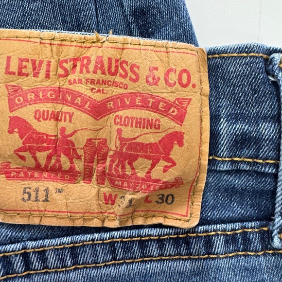 Levi Strauss Jeans Mens W31 L28 Blue 511 Slim Fit Jeans Cotton Blend Casual - Picture 4 of 10